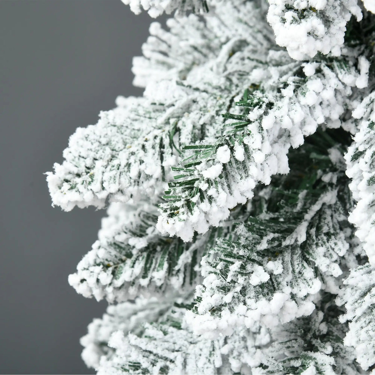 6' Artificial Slim Flocked Christmas Tree, Snow Frosted Branches, Steel Base Artificial Christmas Trees at Gallery Canada