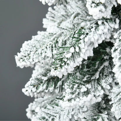 6' Artificial Slim Flocked Christmas Tree, Snow Frosted Branches, Steel Base Artificial Christmas Trees at Gallery Canada