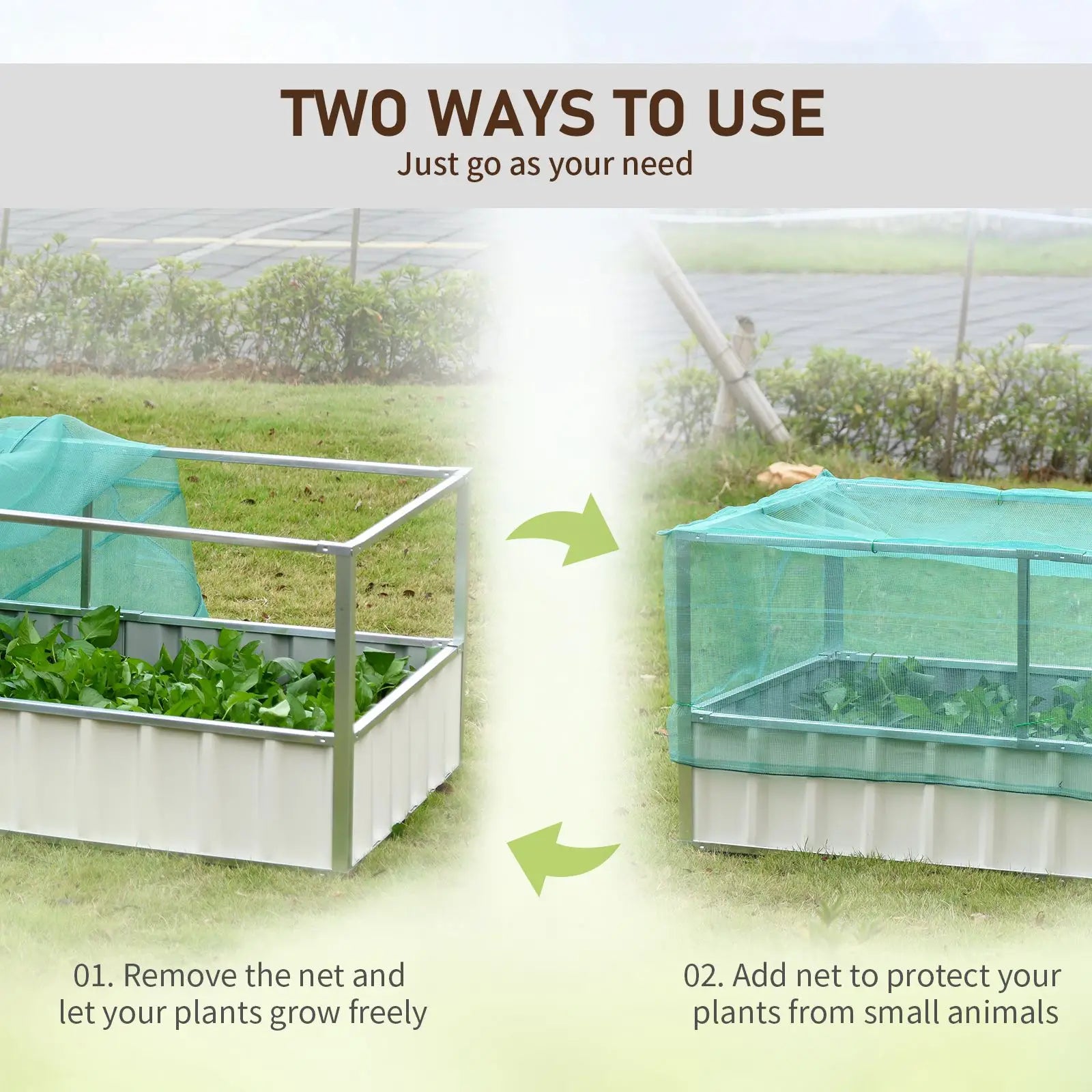 Raised Garden Bed, 5.7 x 3 x 2.3ft Steel Planter Box, Green Galvanized Planter Boxes at Gallery Canada