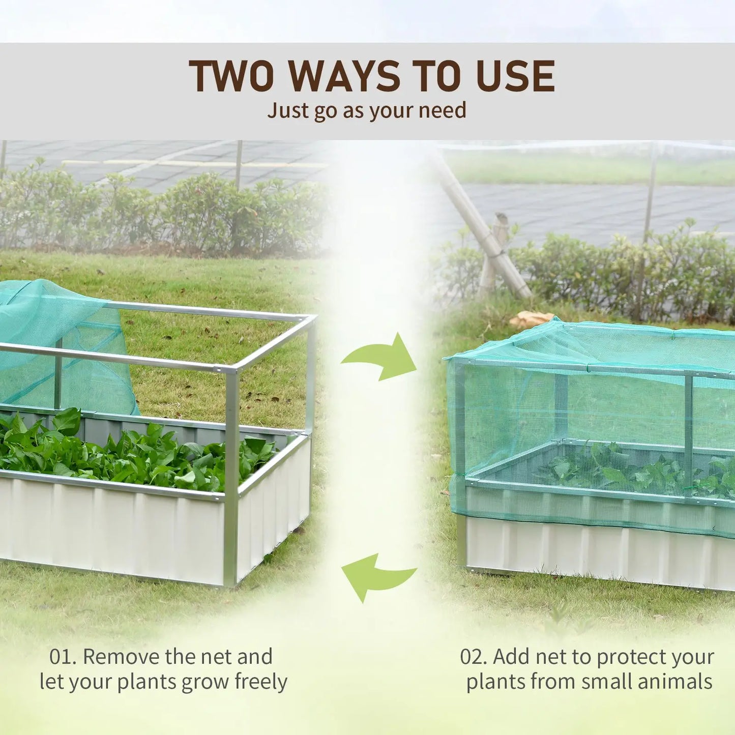 Raised Garden Bed, 5.7 x 3 x 2.3ft Steel Planter Box, Green Galvanized Planter Boxes at Gallery Canada