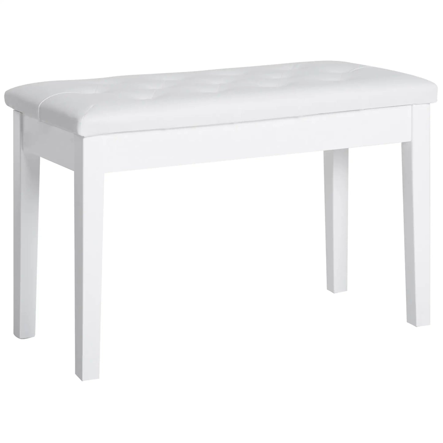 30" Piano Bench with Padded Cushion, Storage, Faux Leather, White Piano Benches at Gallery Canada