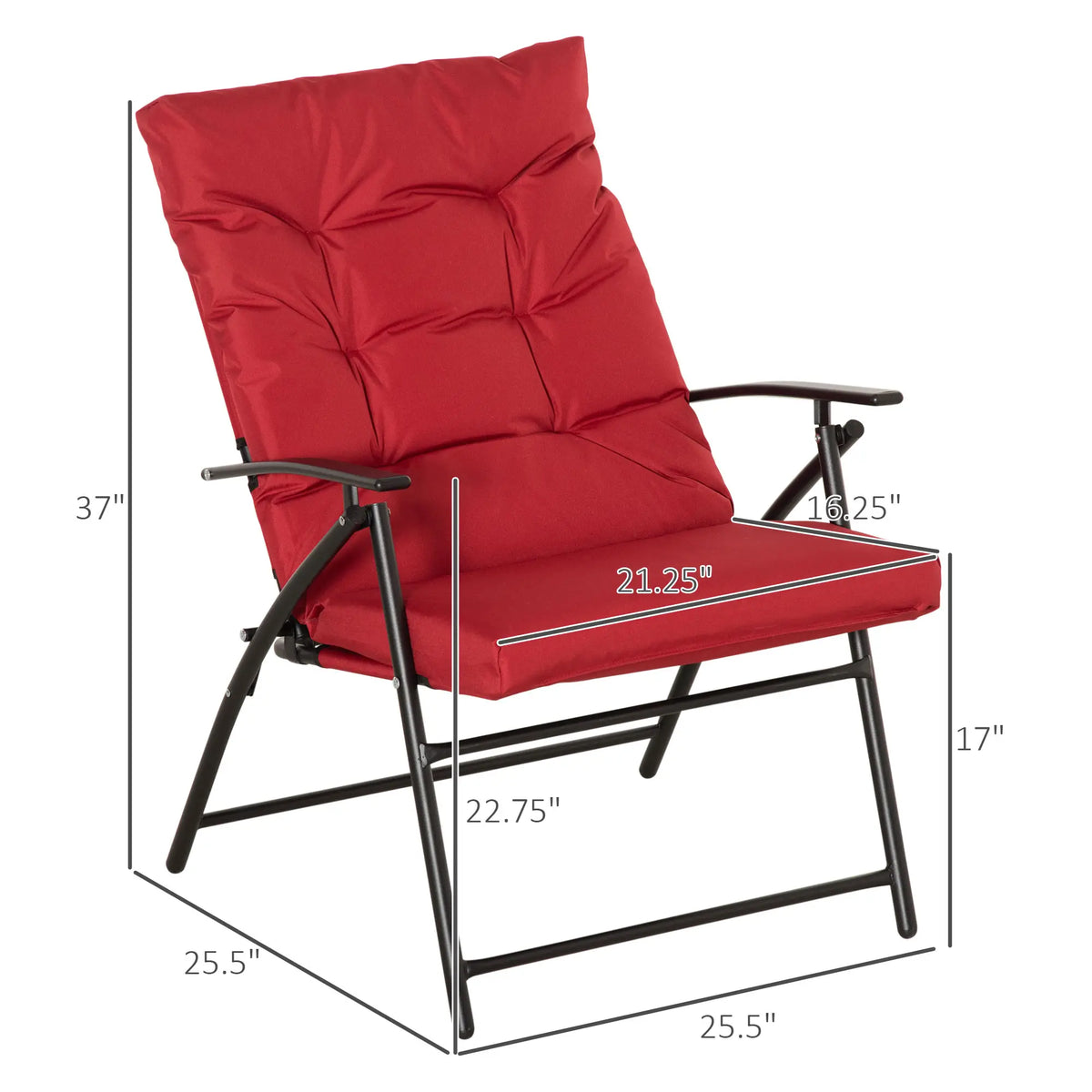 Folding Camping Chairs With Adjustable Backrest, 2 Pack, Red Patio Chairs at Gallery Canada