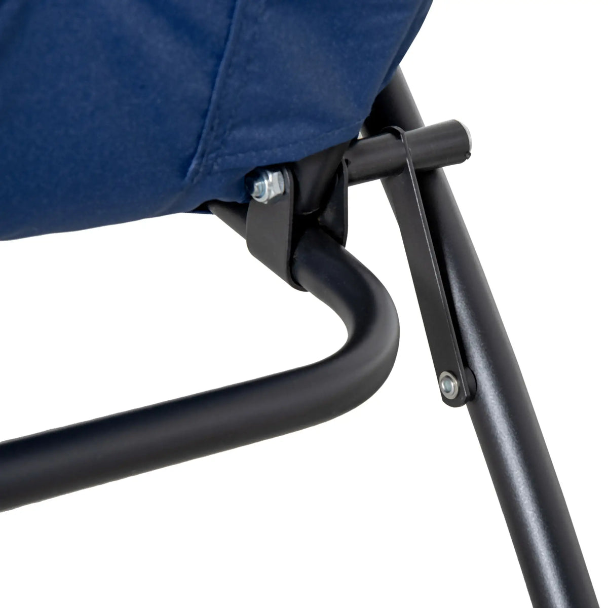 Fabric Lounge Chair, Metal Frame Recliner with Armrest, Blue Patio Chairs at Gallery Canada