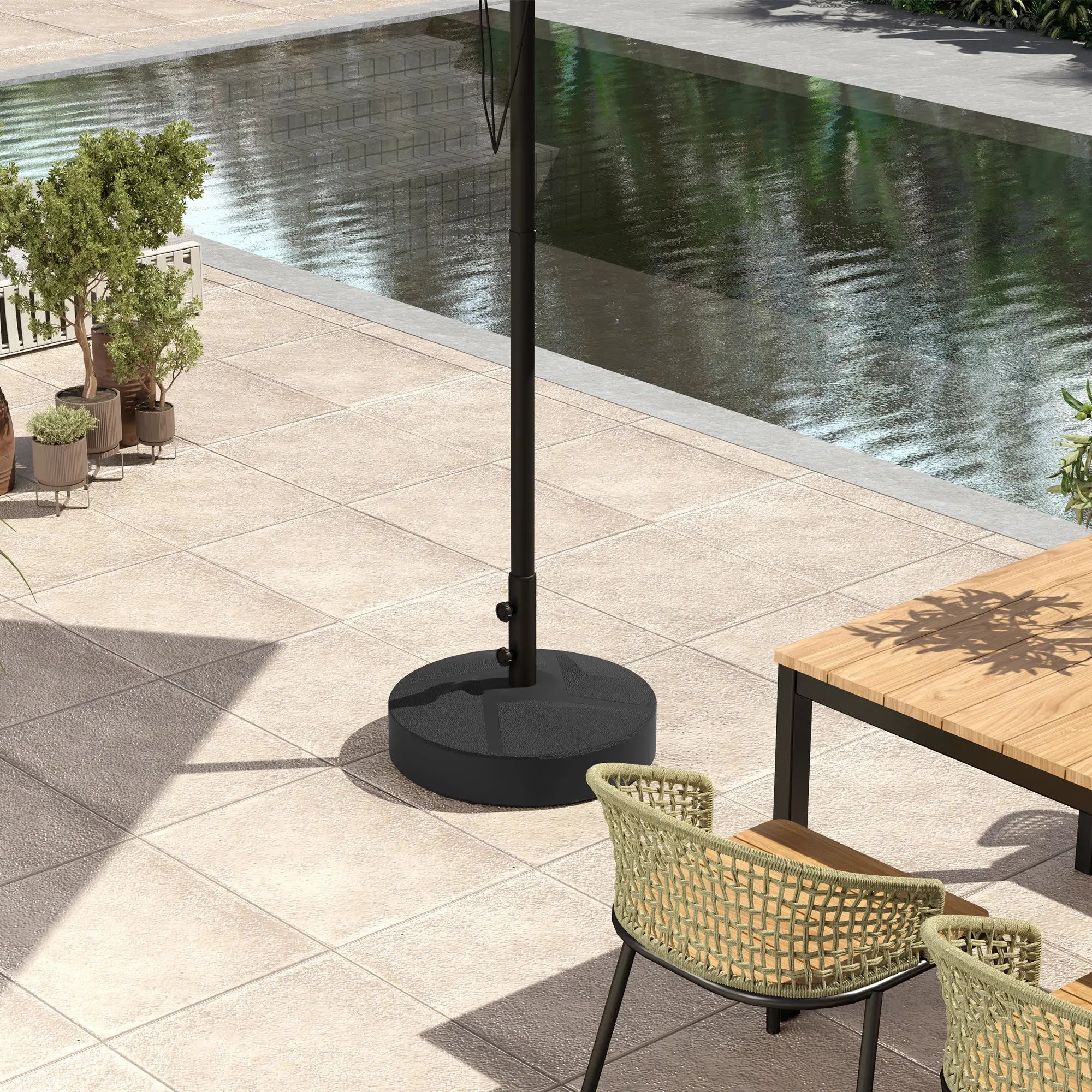 Heavy Duty Outdoor Umbrella Stand Base, Sand Water Filled, Φ22