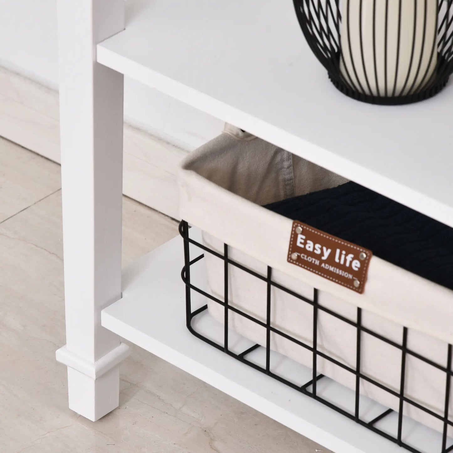 Modern Console Table with Drawer, 2 Shelves, White Console Tables at Gallery Canada