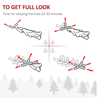 7.5 Feet Prelit Snow Flocked Christmas Tree, Warm White LED, Green, White Pre Lit Christmas Trees at Gallery Canada