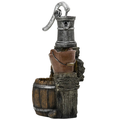 Rustic Waterfall Fountain, 3-Tier Cascading Outdoor, Adjustable Flow Water Fountains at Gallery Canada