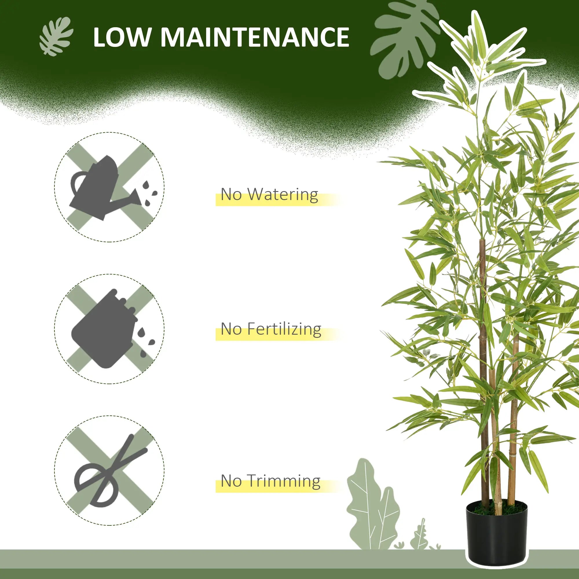 Set of 2 4ft Artificial Bamboo Tree, Indoor with Pot, Home Office Decor Artificial Trees at Gallery Canada