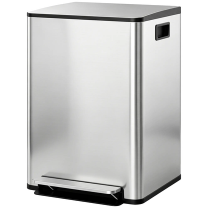 2 x 30L / 7.9 Gallon Dual Trash Can with Removable Inner Buckets and Handles for Kitchen, Office, Bathroom, Silver Household Supplies at Gallery Canada