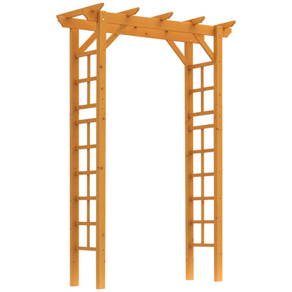 85" Wooden Garden Arbour, Arch Trellis for Climbing Vines, Orange Garden Arches at Gallery Canada