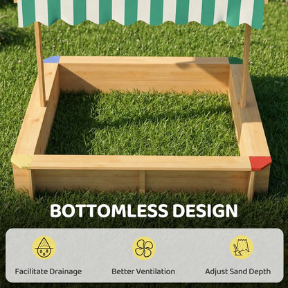 Wooden Sandbox With Cover, Outdoor For Kids, Light Brown Sandboxes & Accessories at Gallery Canada