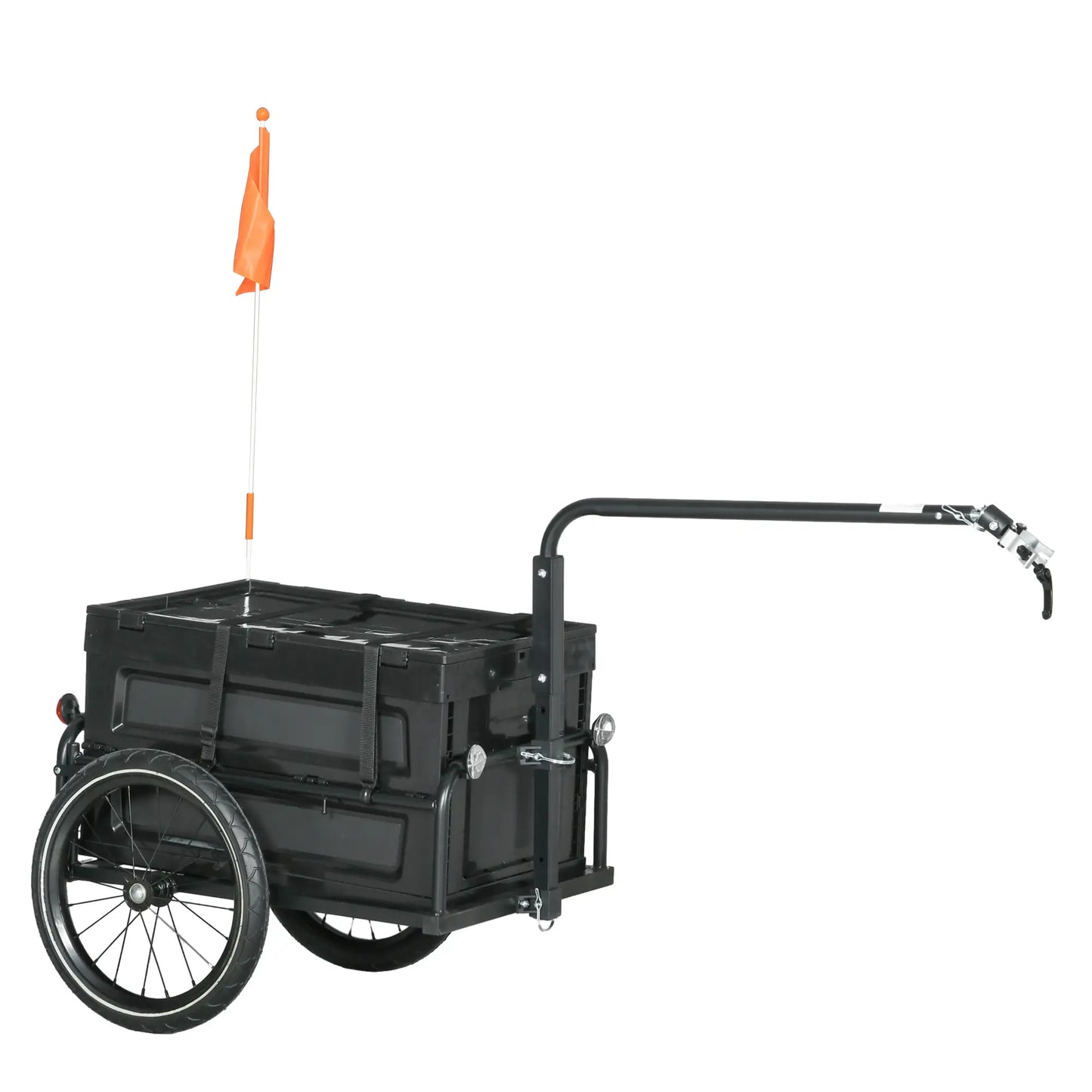Steel Bike Trailer, Foldable Storage Box, Safe Reflectors, Max Load 88LBS, Black Bike Cargo Trailers at Gallery Canada