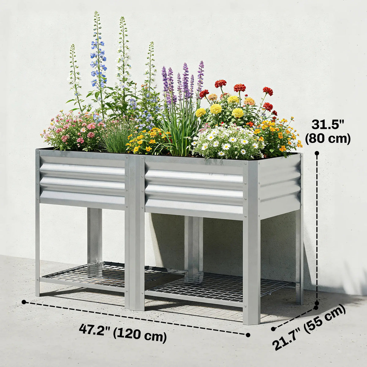 Raised Garden Bed With Legs, 31.5", Silver Elevated Garden Beds at Gallery Canada