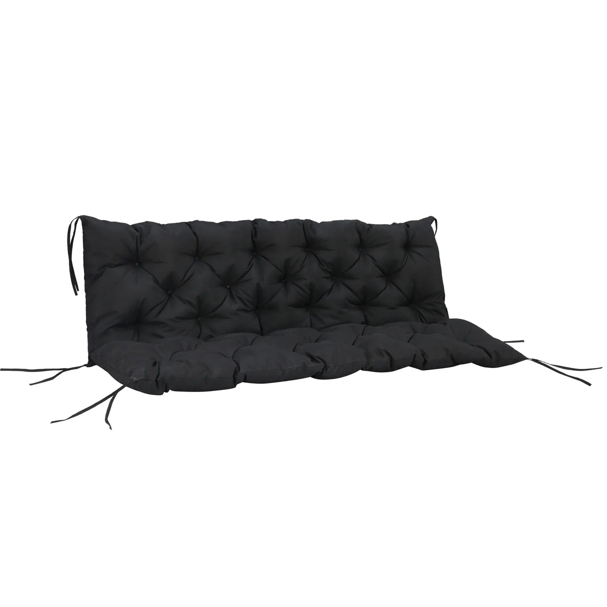 Garden Bench Cushion 3-Seater, Non-Slip, 59.1" x 38.6", Black Patio Chair Cushions Black at Gallery Canada