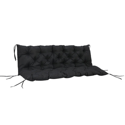 Garden Bench Cushion 3-Seater, Non-Slip, 59.1" x 38.6", Black Patio Chair Cushions Black at Gallery Canada