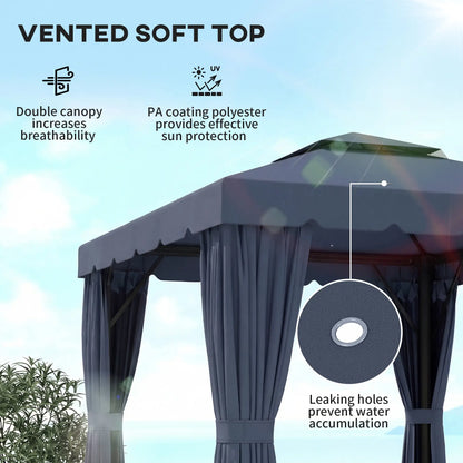 10' X 10' Outdoor Patio Gazebo, Dark Blue Gazebos at Gallery Canada