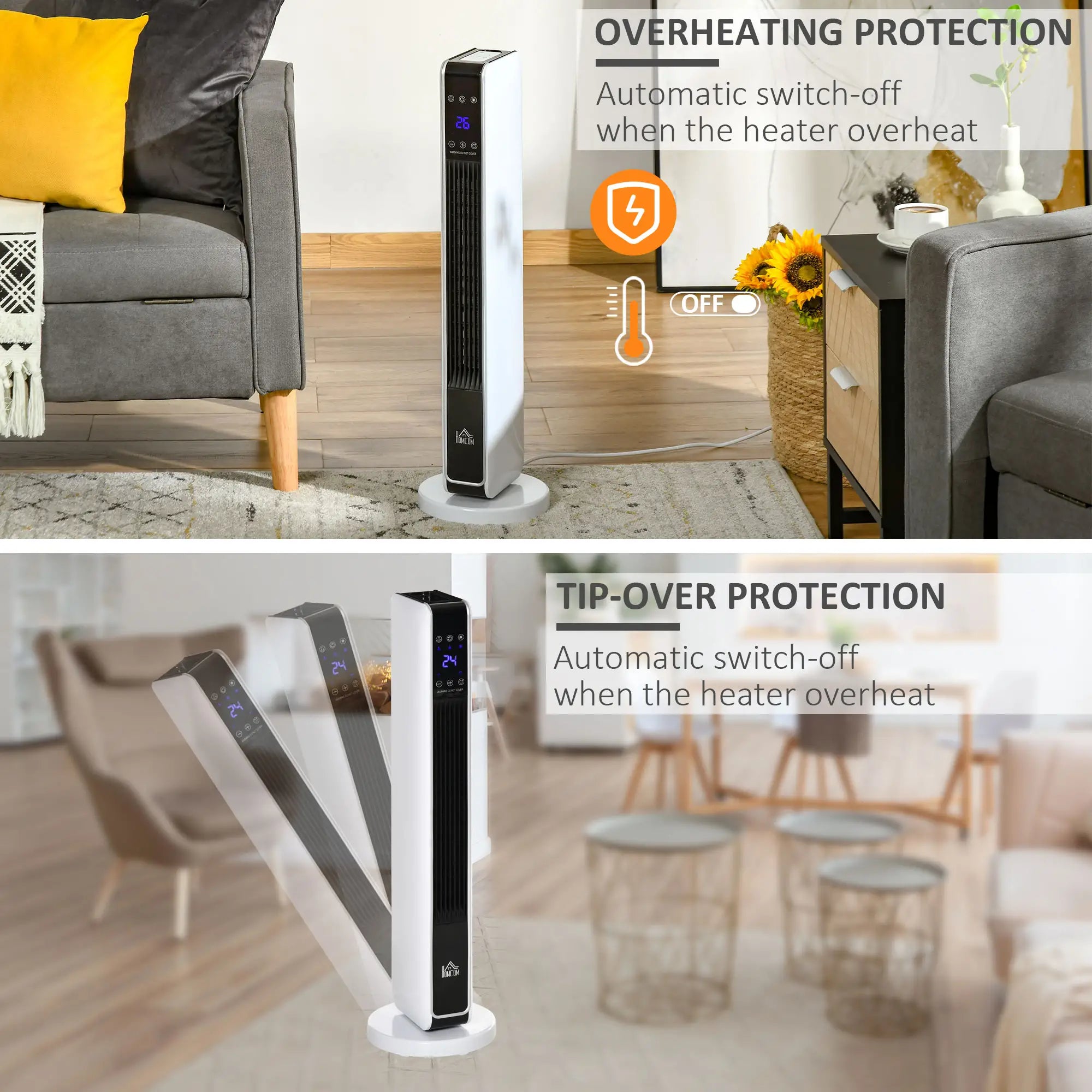 Ceramic Tower Heater, Oscillating, Remote, Timer, 750W/1500W Electric Tower Heaters at Gallery Canada