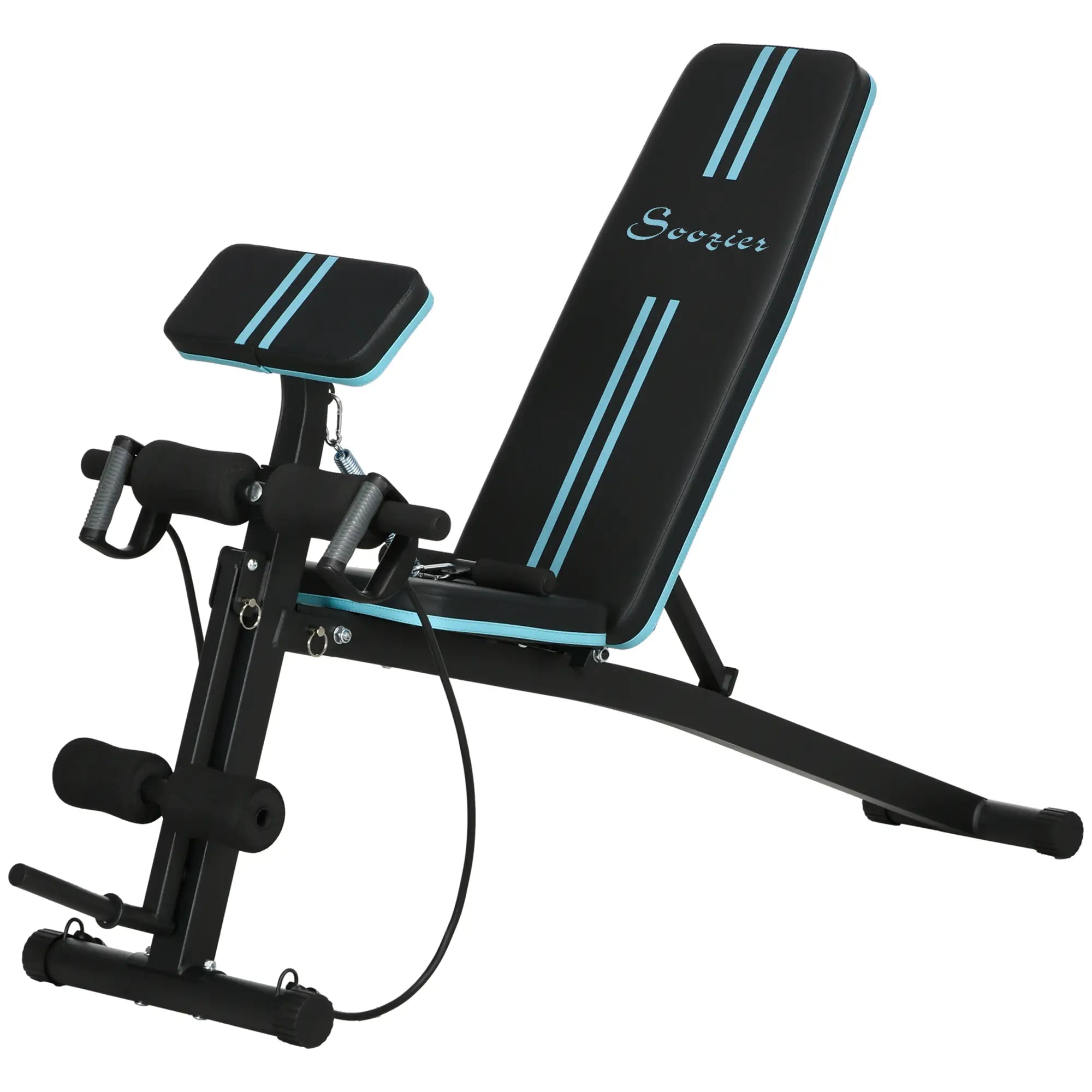 Foldable Adjustable Press Bench, Weight Training Gym Chair, Black & Blue Weight Benches Black, Blue at Gallery Canada