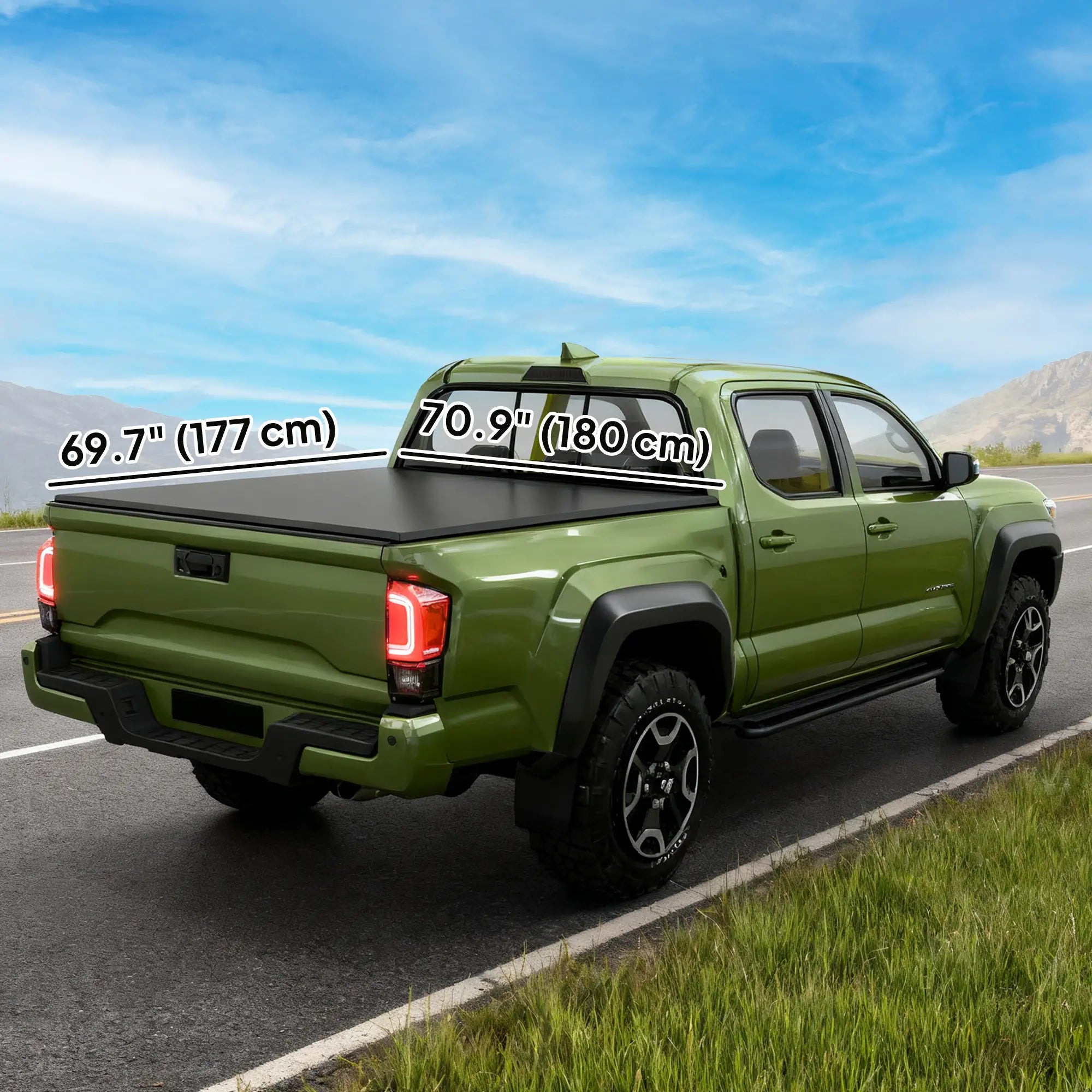 5.8ft Soft Tri-Fold Truck Bed Tonneau Cover, 5.5 ft Bed, Black Automotive at Gallery Canada