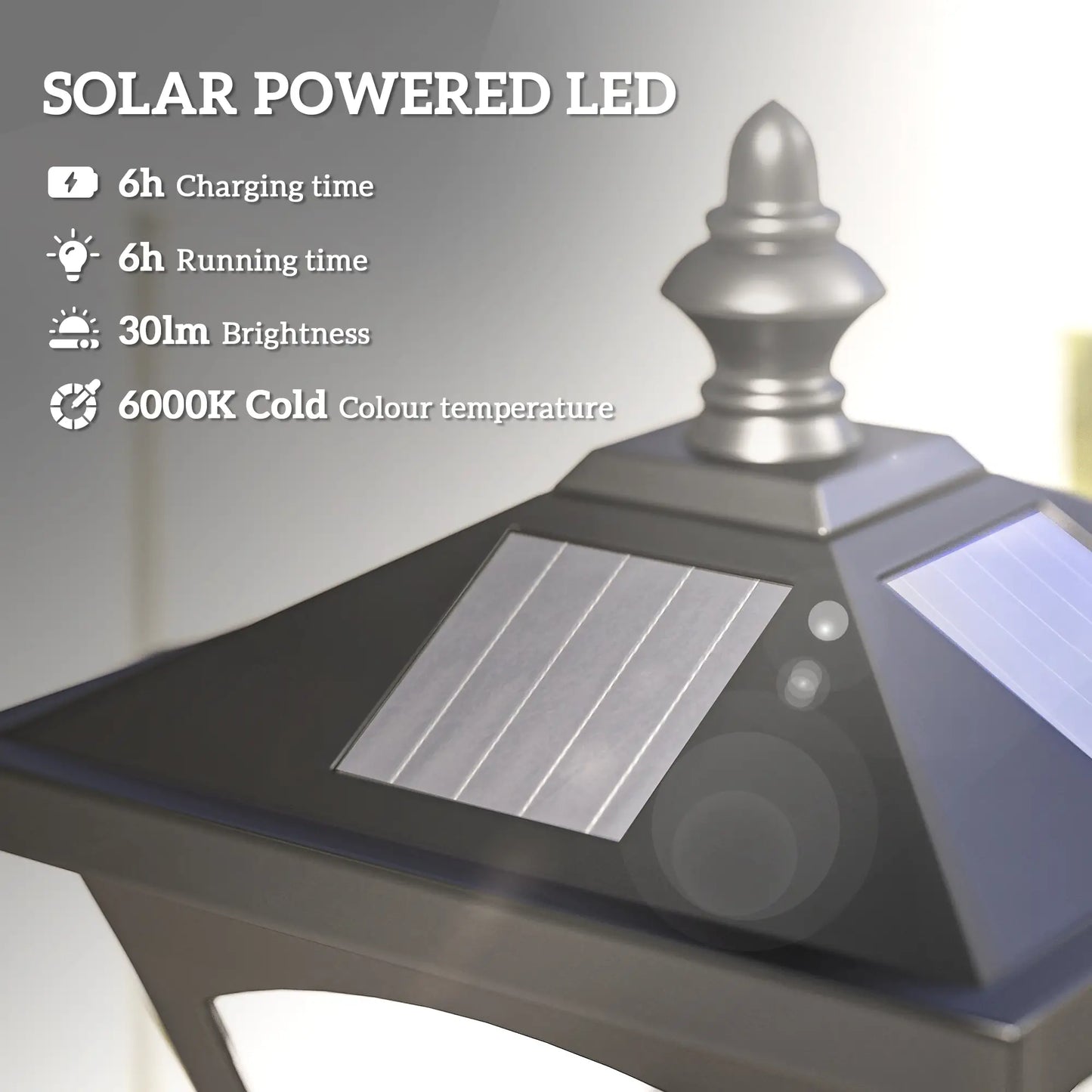 Solar Lamp Post, LED Streetlight, Outdoor Light, Waterproof, 47"H, Black Solar Post Lamps at Gallery Canada