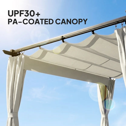 10' x 13' Pergola With Retractable Canopy, Curtains, UPF30+ Sun Shade Pergolas at Gallery Canada
