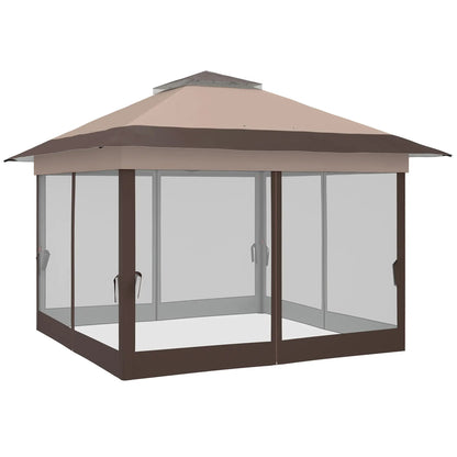 12' x 12' Foldable Pop-up Party Tent, Steel Frame, Khaki Pop Up Canopies Khaki at Gallery Canada