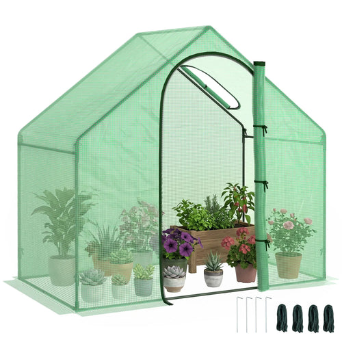 6 x 3.3 x 5.5ft Walk-in Greenhouse, Portable Mini for Plants, Steel Frame, PE Cover