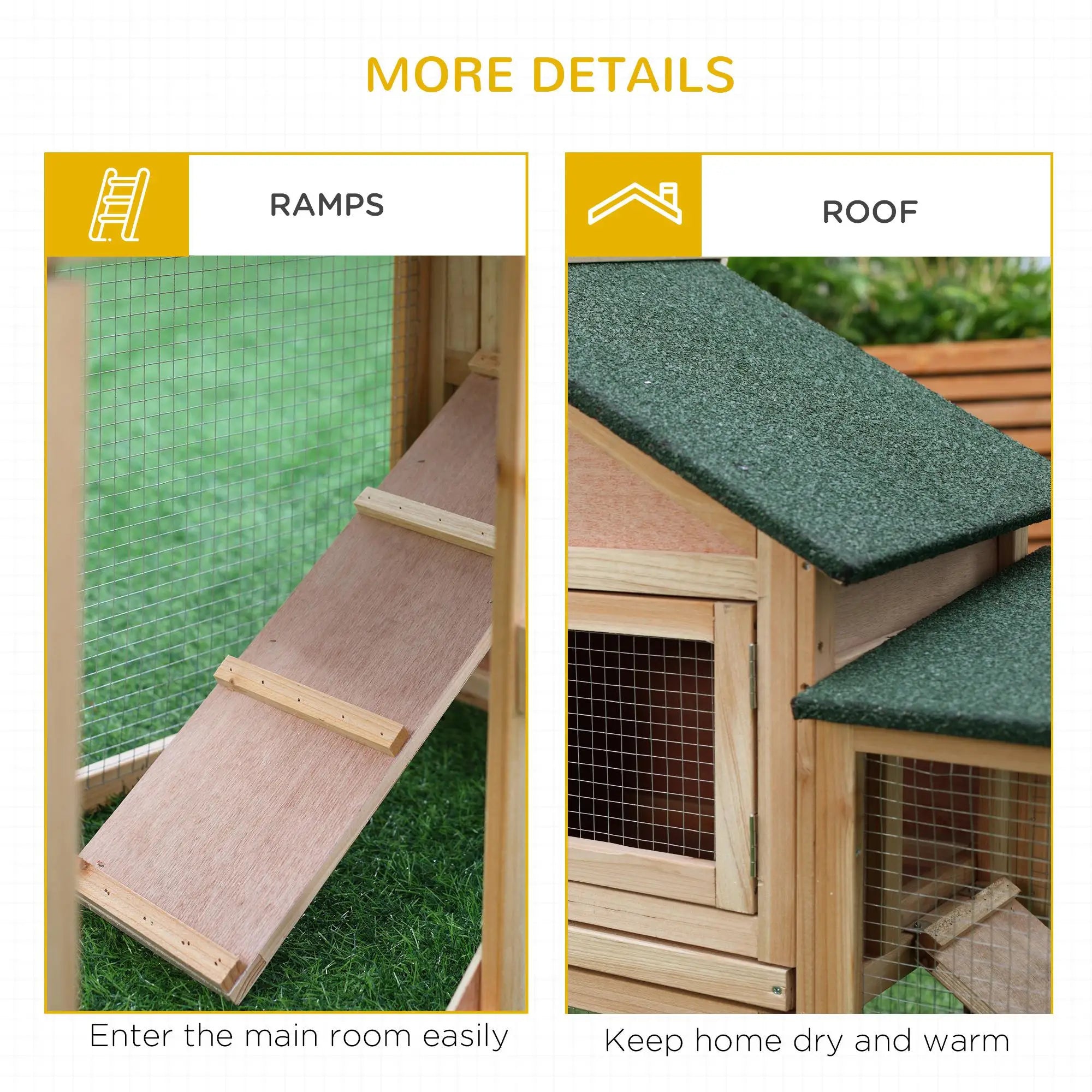 Large Rabbit Hutch, Bunny Cage, Guinea Pig House, 83