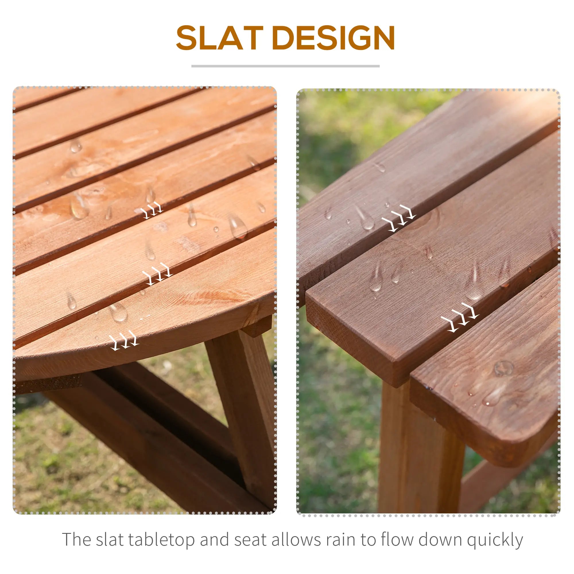 8 Seater Round Wooden Pub Bench, Picnic Table, Outdoor Patio Dining Set Outdoor Dining Sets at Gallery Canada