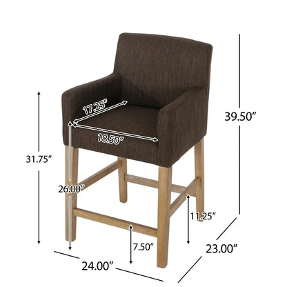Upholstered Counter Stools, Rubberwood Frame, 24" L x 23" W x 39.5" H, Brown Bar Stools at Gallery Canada