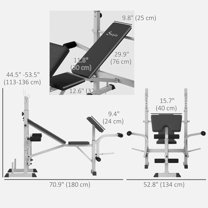Adjustable Weight Bench, Squat Rack, Preacher Curl Pad, Leg Developer, Grey Weight Benches at Gallery Canada