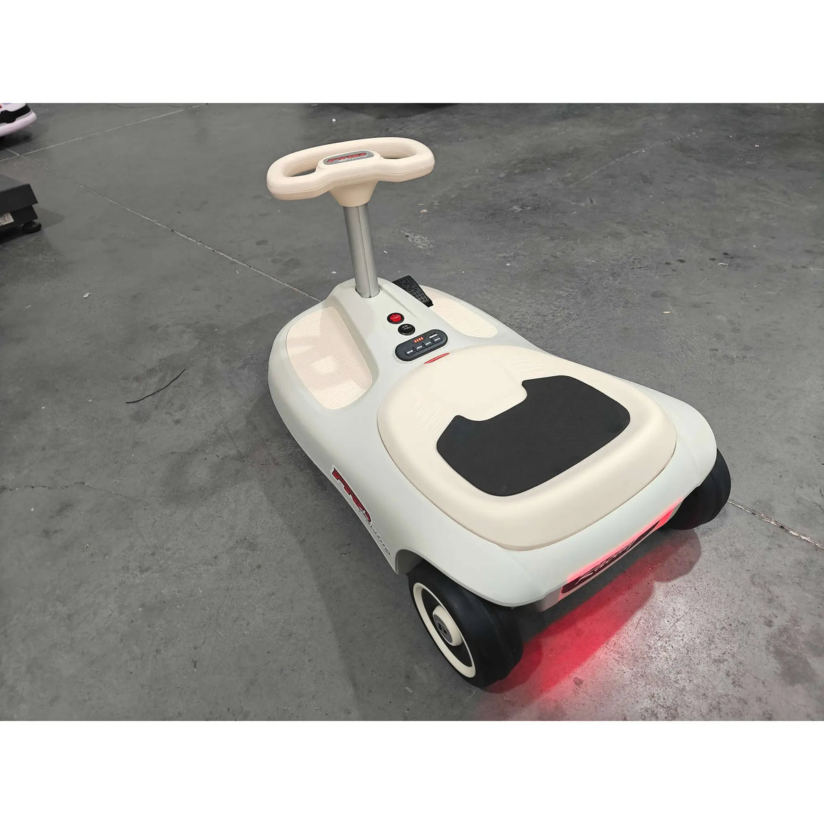 12V Electric Wiggle Car, 2 Speed, Music, Lights, White Electric Toy Cars at Gallery Canada