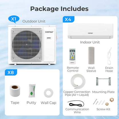 30000 BTU 4 Zone 23 SEER2 Mini Split AC, Heat Pump, 7K+7K+7K+12K, White Mini Split Air Conditioners at Gallery Canada