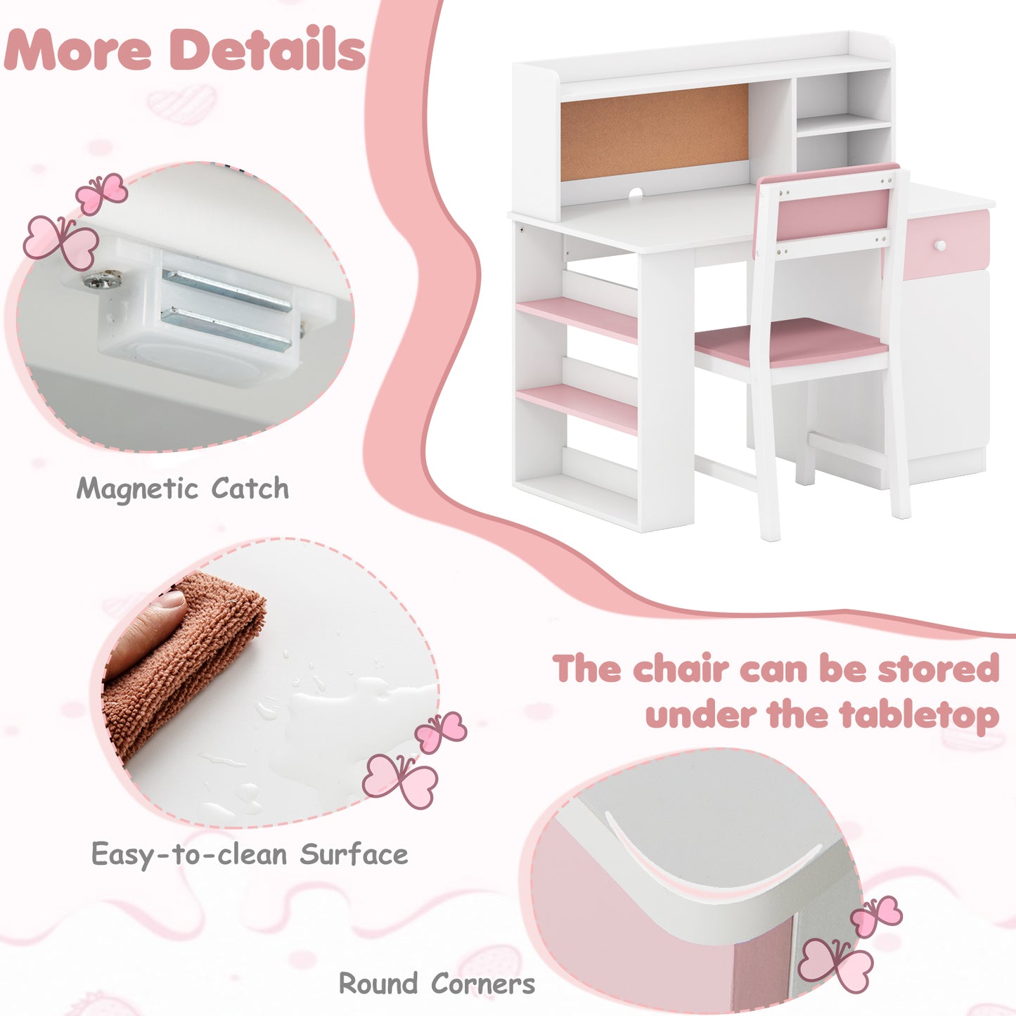 Kids Desk And Chair Set With Hutch, Pink Kids Table & Chair Sets at Gallery Canada