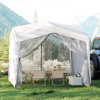 Pop Up Canopy Tent With 4 Sidewalls, Mesh Netting, Wheeled Bag, White Canopies at Gallery Canada