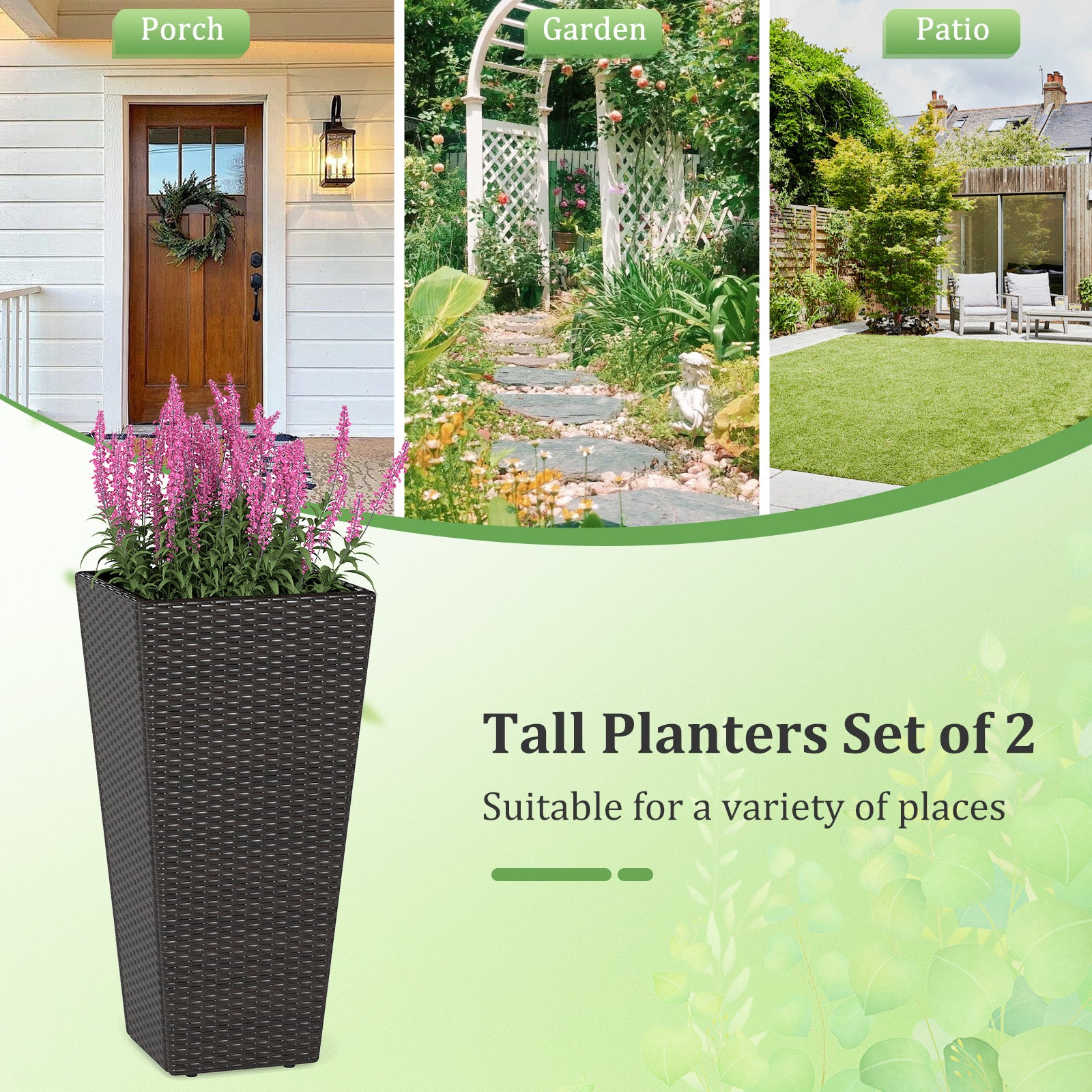 30 Inch Modern Decorative Planter Pots Set Of 2 Raised Garden Beds at Gallery Canada