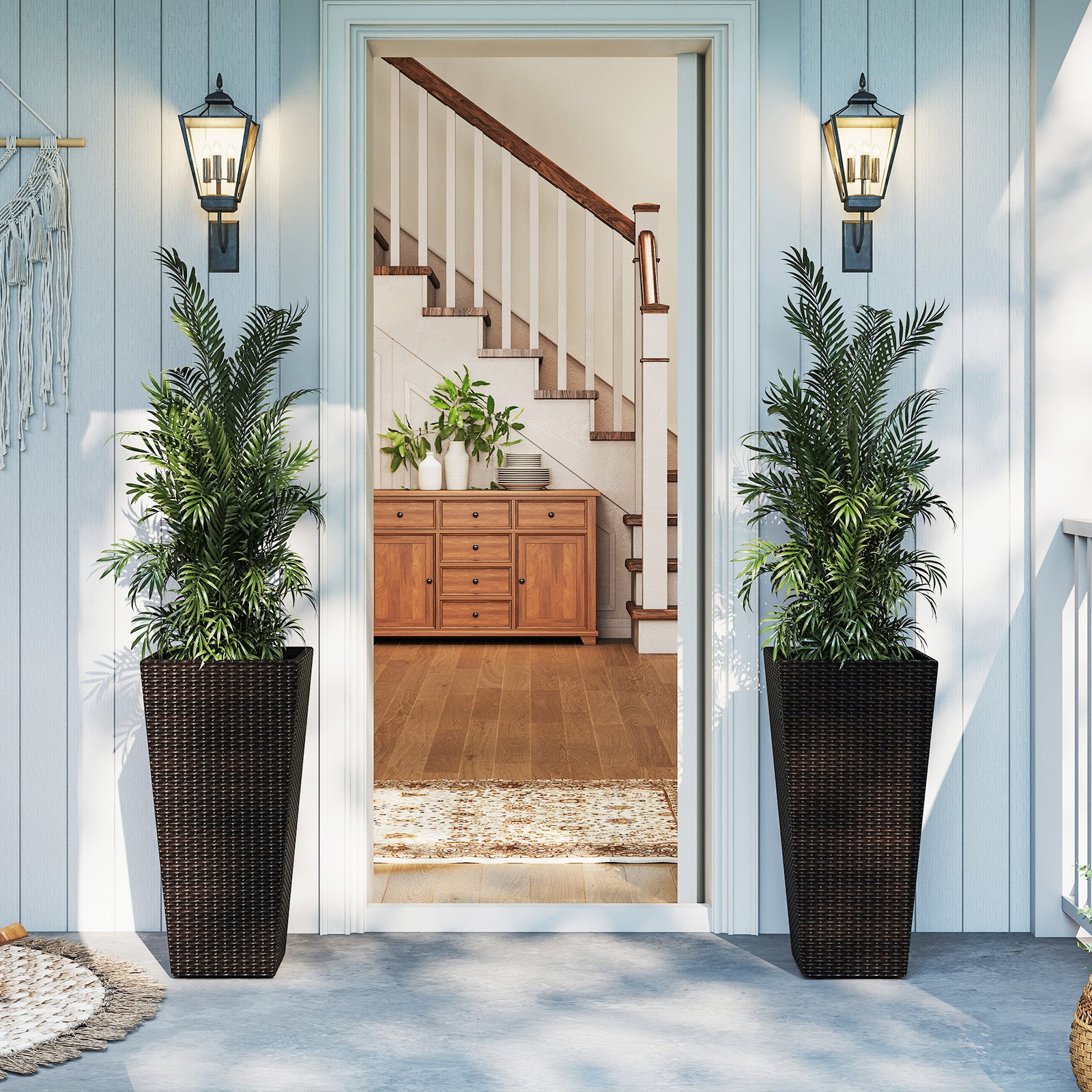 30 Inch Modern Decorative Planter Pots Set Of 2 Raised Garden Beds at Gallery Canada