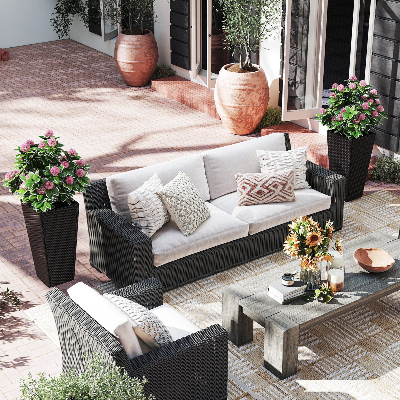 30 Inch Modern Decorative Planter Pots Set Of 2 Raised Garden Beds at Gallery Canada