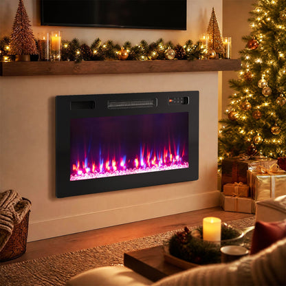 30 Inch Smart WiFi Electric Fireplace, Recessed, Wall Mounted Fireplaces at Gallery Canada