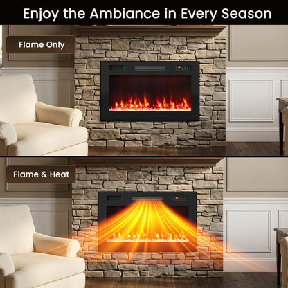 30 Inch Smart WiFi Electric Fireplace, Recessed, Wall Mounted Fireplaces at Gallery Canada