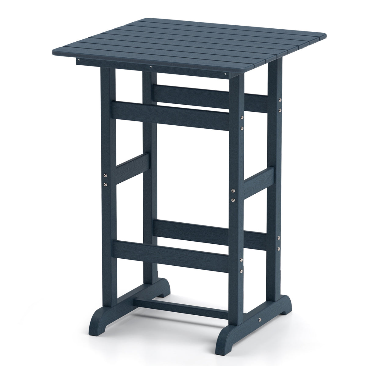 30 Inch Square Bar Table, Slatted Tabletop, Navy Patio Dining Tables Navy at Gallery Canada