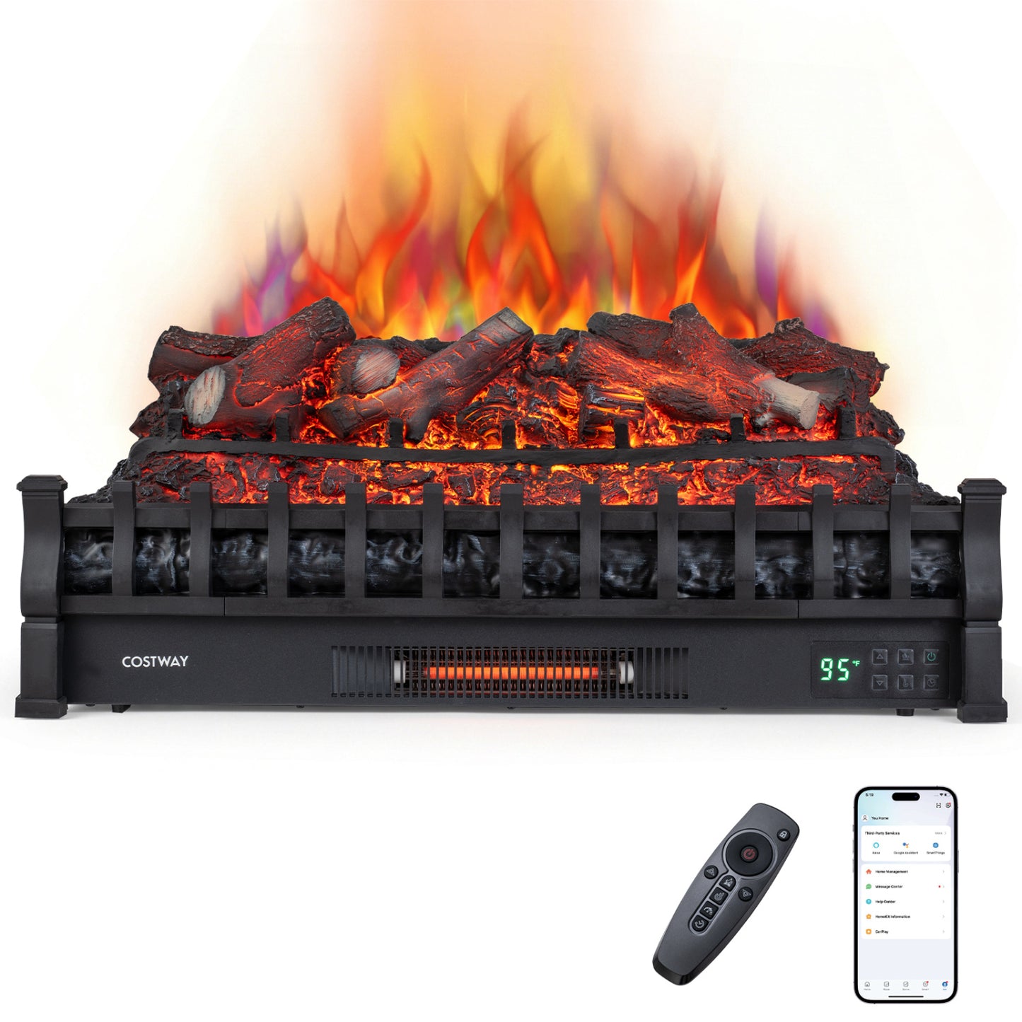 30" WiFi Fireplace Insert, Remote, Black Fireplaces Black at Gallery Canada