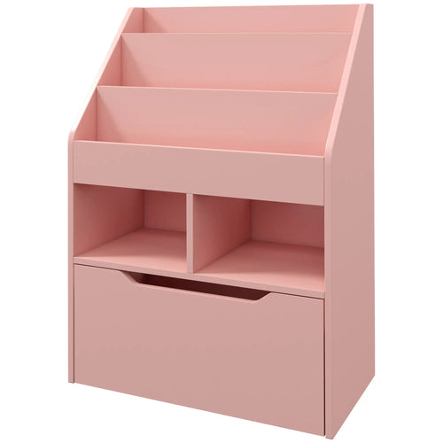 Kids Bookcase with Storage Drawer, for Classroom, Bedroom, Pink