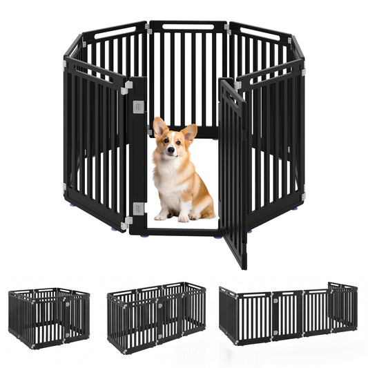 31.5" Height Dog Playpen with 8 Panels, Black Pet Gate Black at Gallery Canada