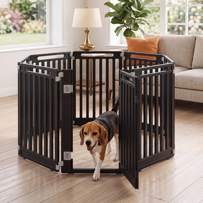 31.5" Height Dog Playpen with 8 Panels, Black Pet Gate at Gallery Canada