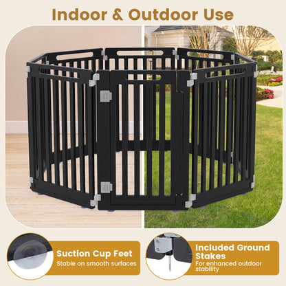 31.5" Height Dog Playpen with 8 Panels, Black Pet Gate at Gallery Canada