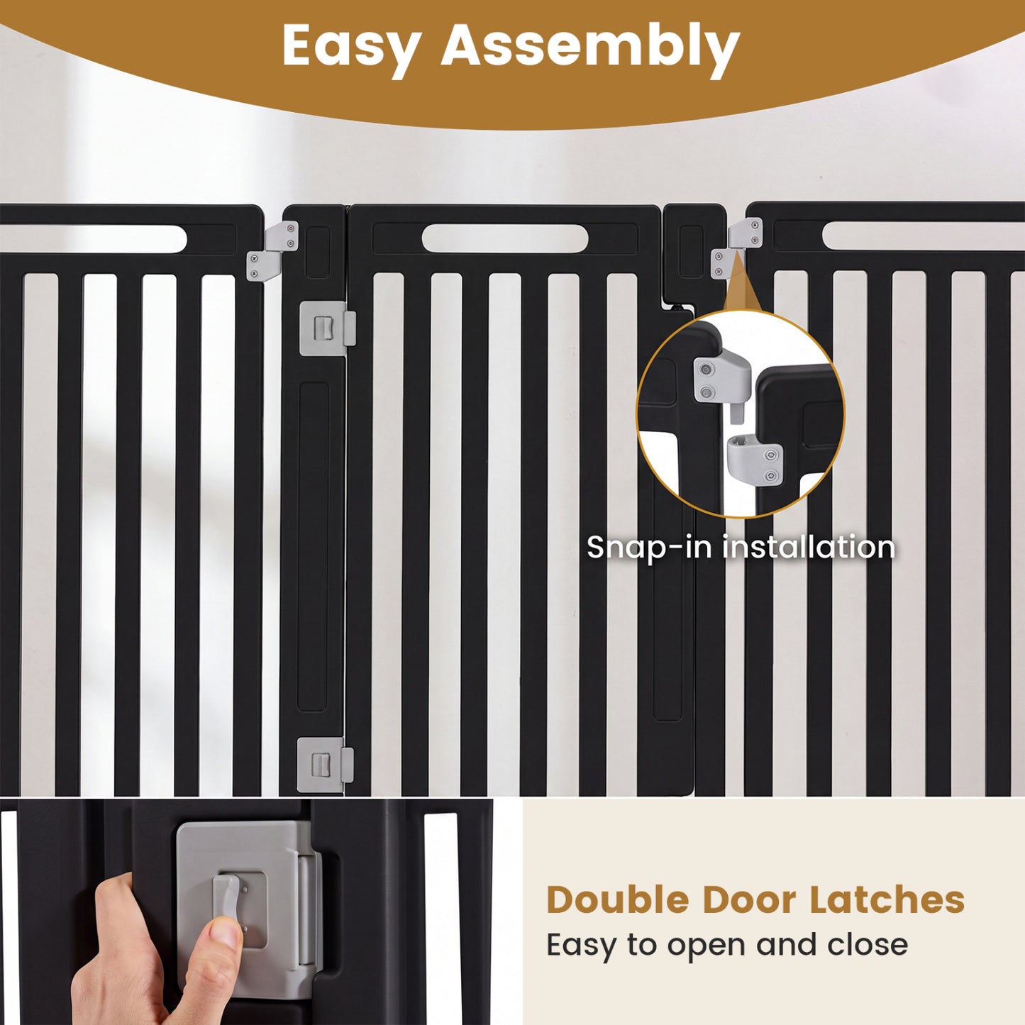 31.5" Height Dog Playpen with 8 Panels, Black Pet Gate at Gallery Canada