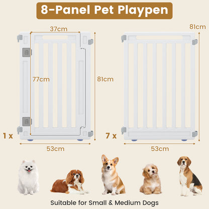 31.5" Height 8-Panel Dog Playpen, White Pet Gate at Gallery Canada
