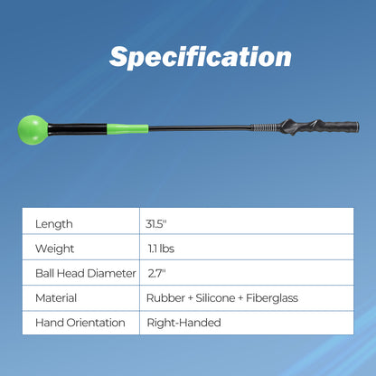 31.5 Inch Golf Swing Trainer Aid with Weighted Head for Grip Rhythm Balance, Green Golf at Gallery Canada