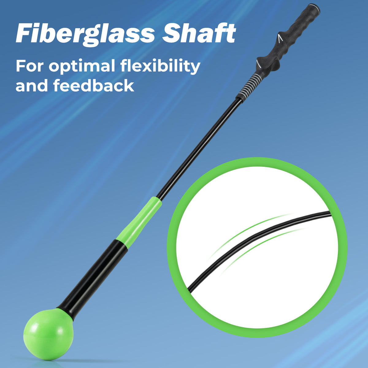 31.5 Inch Golf Swing Trainer Aid with Weighted Head for Grip Rhythm Balance, Green Golf at Gallery Canada
